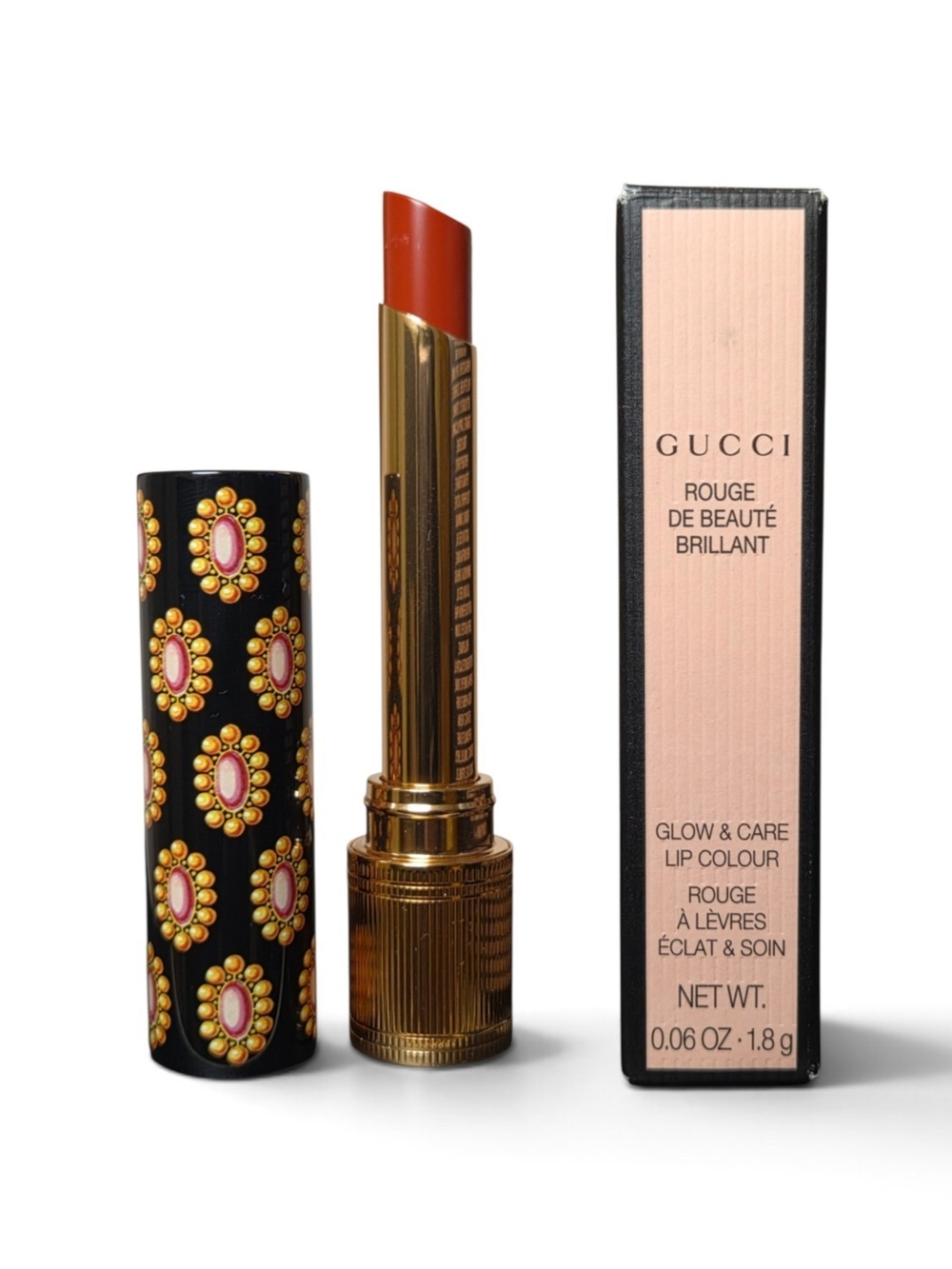 Gucci Glow & Care Lip Color "Louise Orange" 307 - Full Size NIB